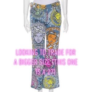 Versace amplified print women’s jeans, size 27